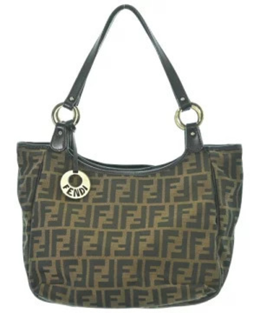 Fendi Zucca FF Canvas Chef Shoulder Bag tobacco brown